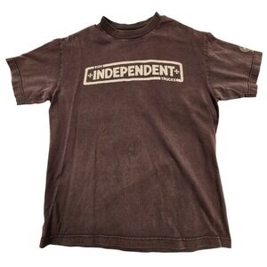 Vintage Independent Trucks T Shirt Mens Size M Cross Logo Brown Skate Skateboard